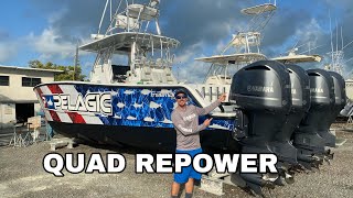 Quad Engine Repower New Yamaha 300’s on 37 Freeman [upl. by Popele254]