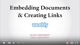 Weebly ePortfolio  Embedding Documents and Creating Links [upl. by Wallache]