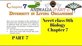 Part 7Animal kingdom Diversity in living Organisms Class 9 Science Chapter 7 Biology CBSE NCERT [upl. by Leber]