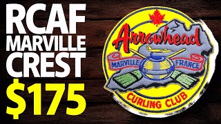 175  Canadian RCAF Arrowhead Marville France Curling Club Crest Patch  Military Antiques Toronto [upl. by Nereen]