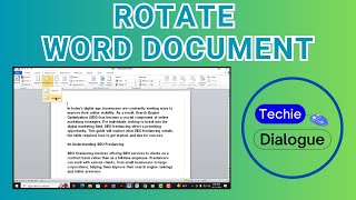 How To Rotate Word Document [upl. by Acireit378]