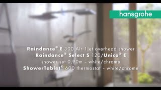 Hansgrohe Raindance E 300 Air 1jet overhead shower [upl. by Nosittam]