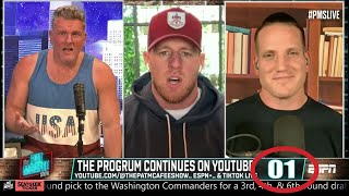 JJ Watt was ashamed he missed the SportsCenter handoff 😂  The Pat McAfee Show [upl. by Nanete662]