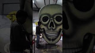 Skull thermocol cutting and painting [upl. by Ttirrej]