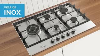 Cooktop Inox 5 Bocas Midea [upl. by Hedelman]