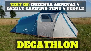 Test of Quechua Arpenaz 4 family camping tent 4 people  DECATHLON [upl. by Shepley]