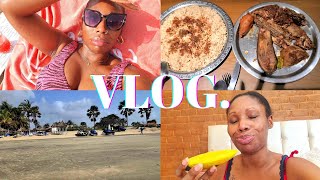 VLOG Sunday lounge day at the beach traditional Gambian food Living in The Gambia 🇬🇲 [upl. by Layman]