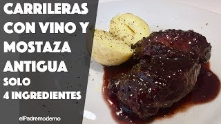 CARRILLERAS al VINO TINTO en olla rápida  Carrillada en salsa de vino y mostaza [upl. by Ysdnyl]