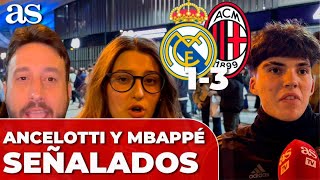 REACCIÓN y ENFADO AFICIÓN REAL MADRID al 13 DEL MILAN MBAPPÉ y ANCELOTTI SEÑALADOS [upl. by Mcclees209]