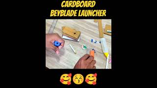 Home made beyblade launcher by using Cardboard 🥰🤗🥰 beyblade srbeys cardboard [upl. by Alessig85]