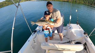 Striper Fishing on Fathers Day with Big Spoons [upl. by Kcirdde]