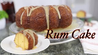 How to Make Easy RUM CAKE with CARAMEL BUTTER RUM GLAZE  perfect adult holiday desert [upl. by Andros581]