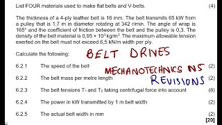 Mechanotechnics N5 BELT DRIVES APRIL 2023 mathszoneafricanmotives mathswithadmirelightone [upl. by Macmullin849]