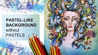 How to create an easy pastellike background using coloured pencils  Colouring tutorial [upl. by Duffie]