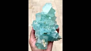 AquaBlue Color Aquamarine Cluster with Muscovite From Pakistan aquamarine crystals minerals [upl. by Nirac860]