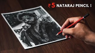 Drawing with ₹5 NATARAJ PENCIL 😳  CHEAPEST PENCIL  HRITHIK ROSHAN Sketch  VIKRAM VEDHA 🔥 [upl. by Aznaed]