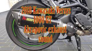 2018 Kawasaki versys 1000 GT Akrapovic exhaust sound [upl. by Lladnek]