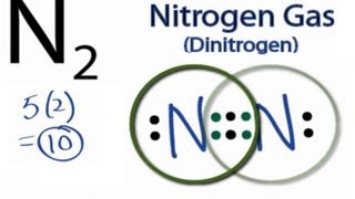 How to Draw the Lewis Dot Structure for N2 Nitrogen Gas Diatomic Nitrogen [upl. by Naols]