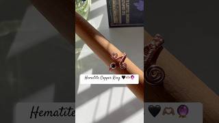 DIY copper ring with a 4mm hematite crystal bead🖤 handmade wireart wirecrafts crystal [upl. by Letnahc48]