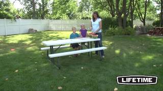 Lifetime 6 Classic Folding White Picnic Table  Model 80215  Features amp Benefits Video [upl. by Amilah503]