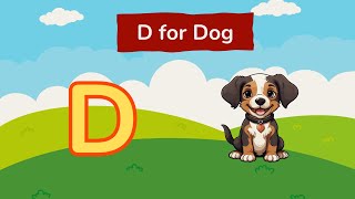 Learn Letter D D for Dog ABCD Learn Phonics HappyHandsKidsabcdsong aforapple [upl. by Neelyar]