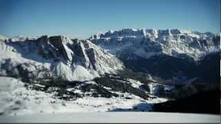 Skiing in Val GardenaGröden Dolomites [upl. by Nodnnarb337]