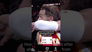 Trae Young Post Game Interview After Beating The Ny Knicks😭shorts nba traeyoung atlantahawks [upl. by Nolyk]