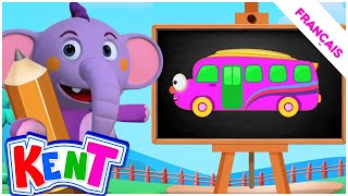 Learn Shapes in French  Build the Bus  Video Educatifs  Apprenez les Formes avec Kent  Bébé Kent [upl. by Hctud628]