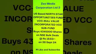 Zee Media Corporation Ltd 2 I FII Buys Shares I Stock Market News I multibaggers [upl. by Shoemaker]