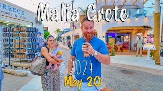 Malia Crete walking tour 4k Kreta Greece 2024 [upl. by Assirahc184]