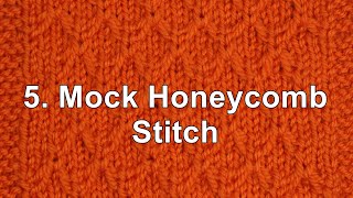 Knitting Stitch Pattern  5 Mock Honeycomb Stitch [upl. by Jania]