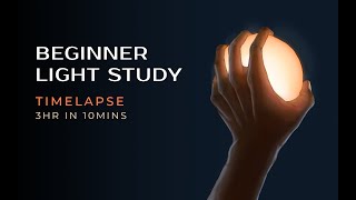 Beginner Light Study  Photoshop Timelapse  Handdrawing [upl. by Linnet]