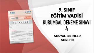 EĞİTİM VADİSİ 9 SINIF DENEME SINAVI 4 A KİTAPÇIĞI SOSYAL BİLİMLER Soru Çözümleri [upl. by Tikna588]