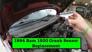 Crankshaft Position Sensor Replacement on 1994 Ram 1500 52 L [upl. by Rumney]