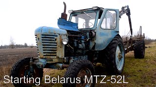 Starting Tractor Belarus MTZ50 MTZ52L 1080p [upl. by Akinyt]