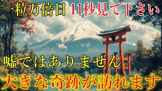 【一粒万倍日】無理してでも11秒見て下さい。大きな奇跡が訪れ、あなたの問題が解決します！願いが叶う開運波動をお受け取り下さい。運気上昇・金運上昇・浄化・厄払い【11月17日日大開運祈願】 [upl. by Aruasi]