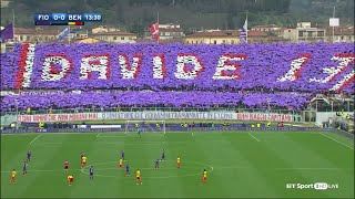 The Fiorentina game comes to a halt in the 13th minute as they pay tribute to Davide Astori [upl. by Obola]