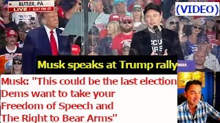 Watch Musk say quotThis could be the last election Dems want to take your freedom of speechquot [upl. by Honeyman614]