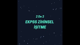 EKPSS ZİHİNSEL VE İŞİTME 2026  EKPSS ORTAÖĞRETİM ÖNLİSANS ekpss [upl. by Ellett]