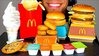 ASMR MCDONALDS CHICKEN NUGGETS MUKBANG ICE CREAM CONE FILLET FISH BIG MAC FRIES EATING SHOW SOUNDS [upl. by Adihsar195]