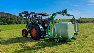 ‼️VOLLAUTOMATISCH 💻 ❗🔥 Lanz Bulldog beim Rundballen wickeln 🔥🚜 [upl. by Lehmann]