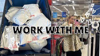 WIML  WORK WITH ME VLOG  Lots of thrifting shipping reselling [upl. by Petras]