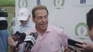 Legendary former Alabama head coach Nick Saban speaks at the Regions Tradition ProAm [upl. by Kitti]