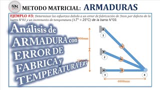 ARMADURA CON ERROR DE FABRICA Y TEMPERATURA  E3  MÉTODO MATRICIAL  HMArmaduras V1  HebMERMA [upl. by Lindsey]