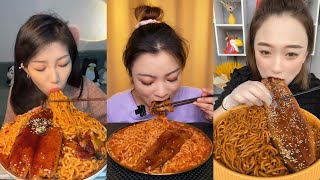 2x Spicy Noodles Eating with Fish quot Real Mukbang Eating Chinese Food  Asmr Mukbangs [upl. by Karolyn441]