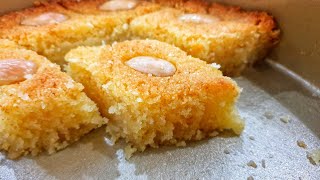 Basbousa  Famous Middle Eastern Dessert  Traditional Turkish Sweet  Easy Eggless Semolina Cake [upl. by Eisej]