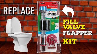 How To Replace Toilet Fill Valve Flapper Kit Easy Simple [upl. by Aliakim27]