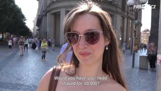 Bald Haircut for Money Headshave Long Hair Women Gregory Goldsheid [upl. by Geoffrey342]