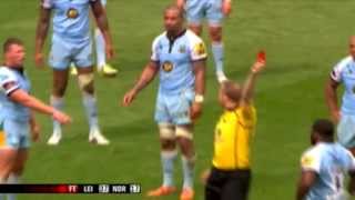 Dylan Hartley Red card for swearing at Wayne Barnes with closeup replay [upl. by Sitruc]