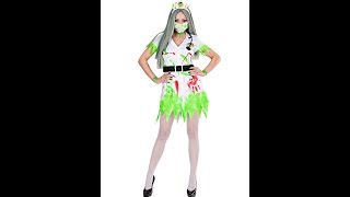 9894  quotTOXIC NURSEquot dress with belt headpiece face mask stethoscope [upl. by Atniuq]